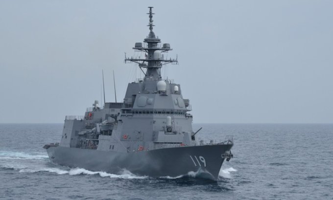 Tàu khu trục JS Asahi thực hiện nhiệm vụ ở Thái Bình Dương năm 2019. Ảnh: JMSDF.