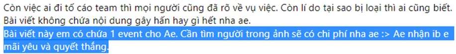 Bài viết được chia sẻ trong một group Liên Quân Mobile để tìm hiểu "Người phạm tội" tố cáo cả đội Phú Yên lên Garena.